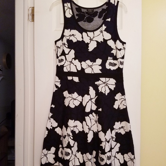 Ann Taylor Dresses & Skirts - Ann Taylor Black Navy Blue and White Knit Dress